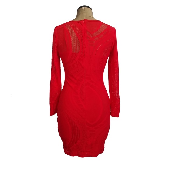 -NEW- Boutique Bodycon stretchy red club dress - Picture 4 of 8